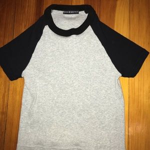 Brandy Melville black and grey cropped tee